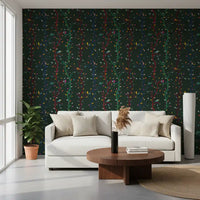 Hallway featuring Forest Night Wallpaper with birds and scattered leaves