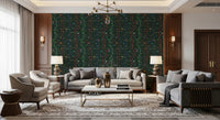 Living room finished with Forest Woodland Wallpaper and playful bird detail