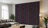 Dark plum tones shape this Woodland Birds Wallpaper with vivid bird motifs