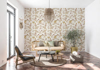 Hallway featuring Navy Floral Trail Wallpaper and fine botanical stems