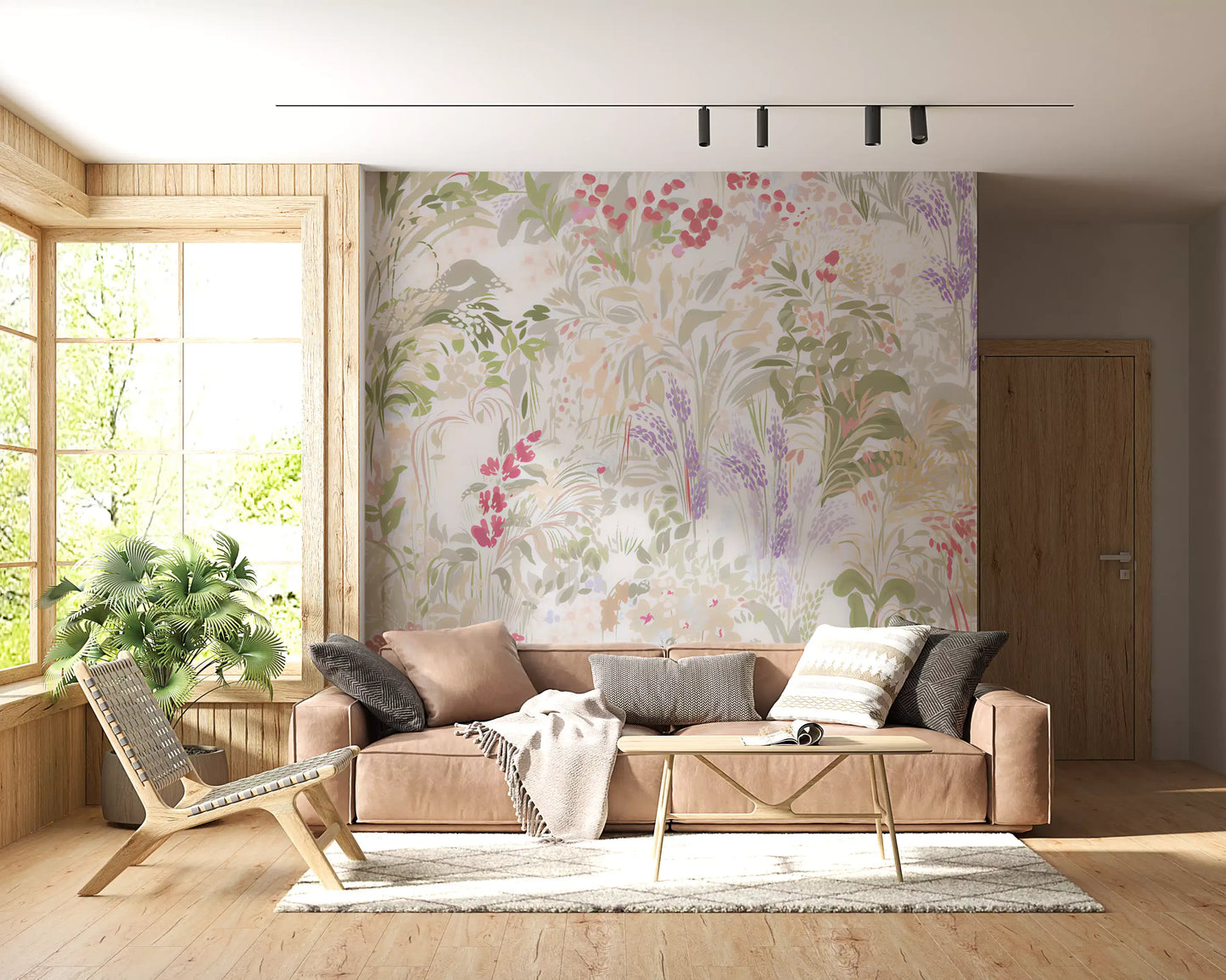 Dreamy Wildflower Meadow Soft Pastel Romance Wall Mural