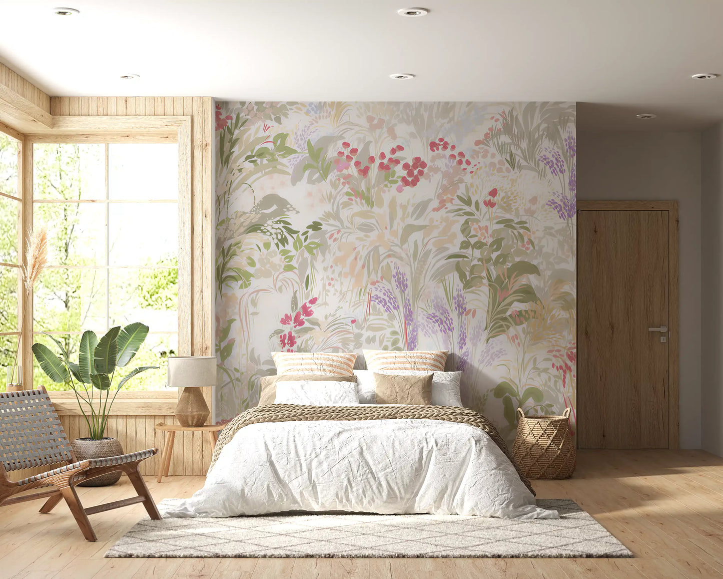Dreamy Wildflower Meadow Soft Pastel Romance Wall Mural