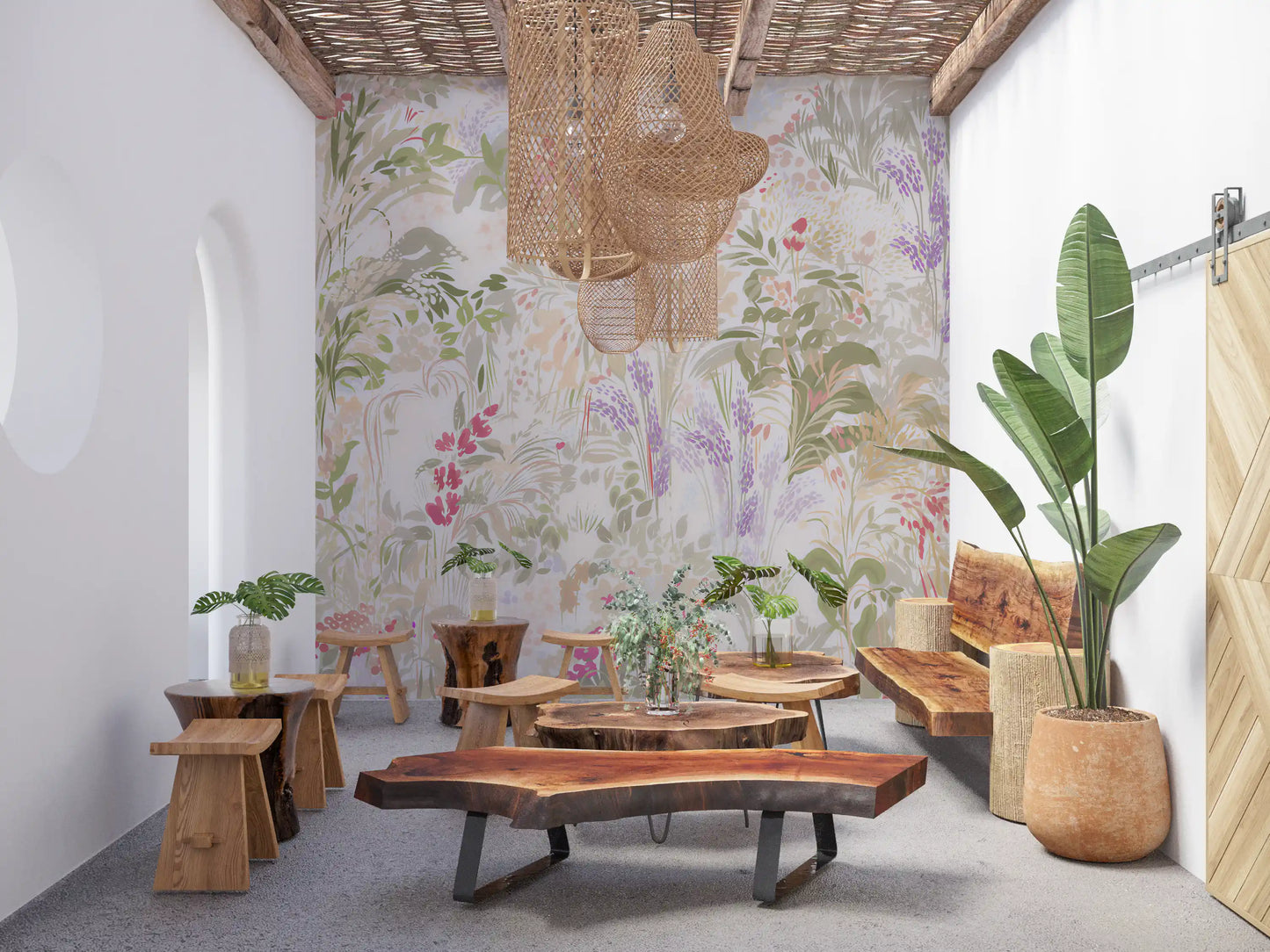 Dreamy Wildflower Meadow Soft Pastel Romance Wall Mural