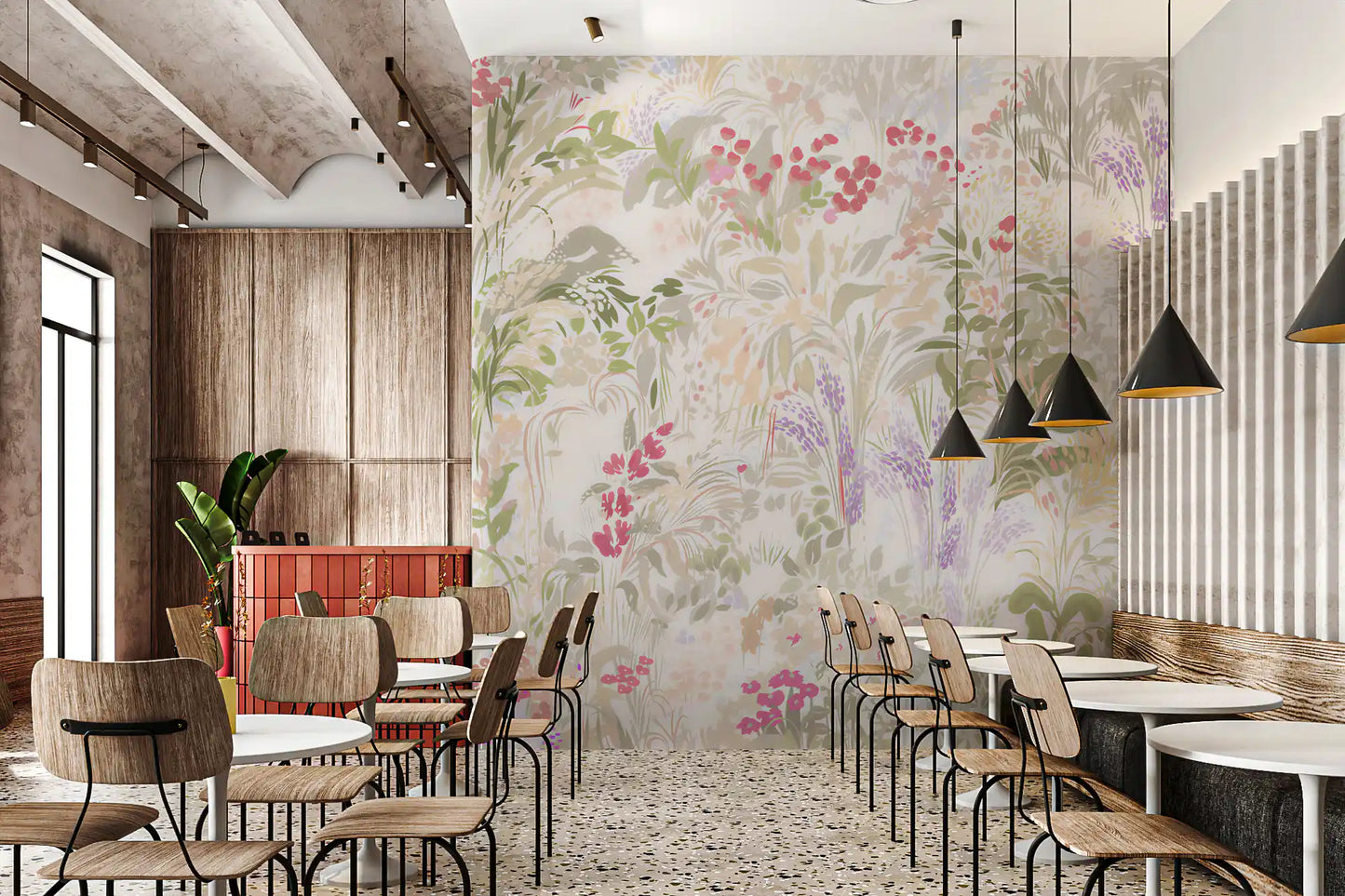 Dreamy Wildflower Meadow Soft Pastel Romance Wall Mural