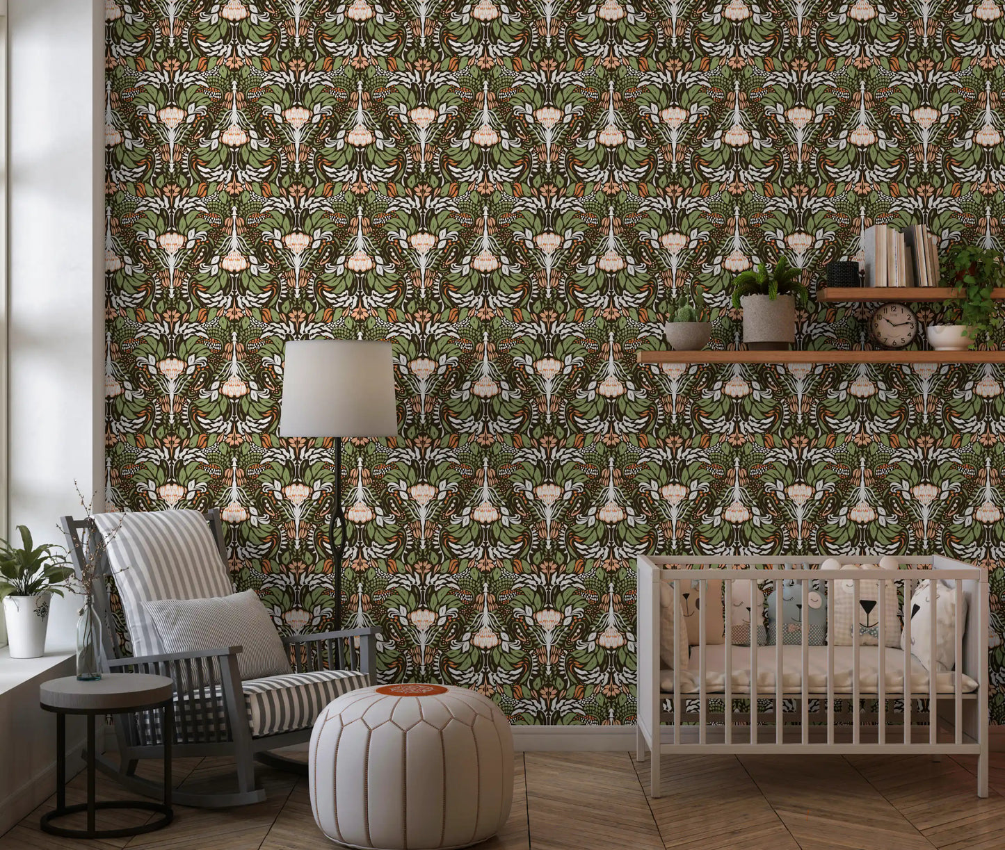 Earthy Botanical Intricate Luxurious Floral  Wallpaper⁠