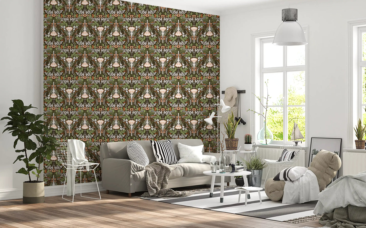 Earthy Botanical Intricate Luxurious Floral  Wallpaper⁠