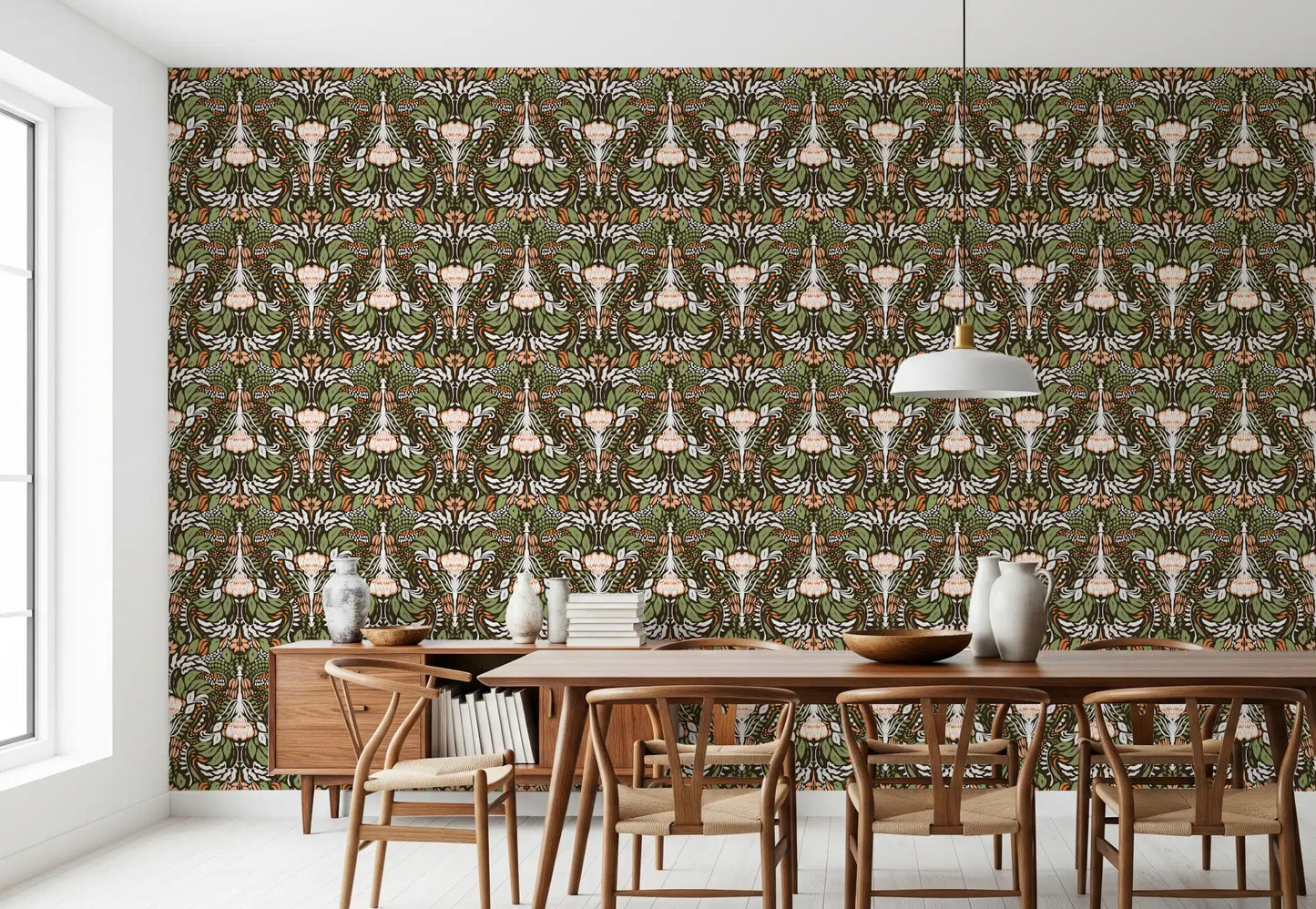 Earthy Botanical Intricate Luxurious Floral  Wallpaper⁠