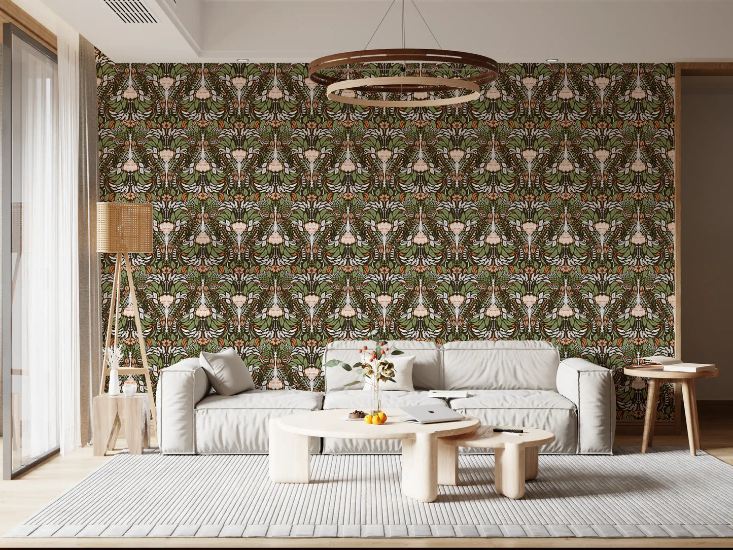 Earthy Botanical Intricate Luxurious Floral  Wallpaper⁠