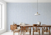 Dining room area styled with Subtle Gray Flow wallpaper for an airy, light look.