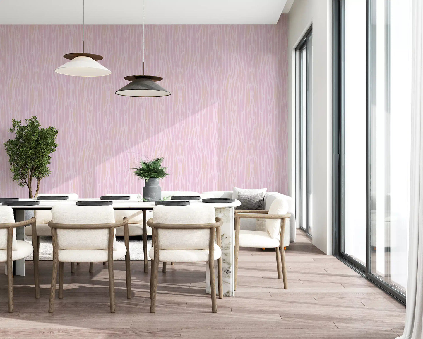 Ethereal Blush Strokes watercolor pink Wallpaper⁠