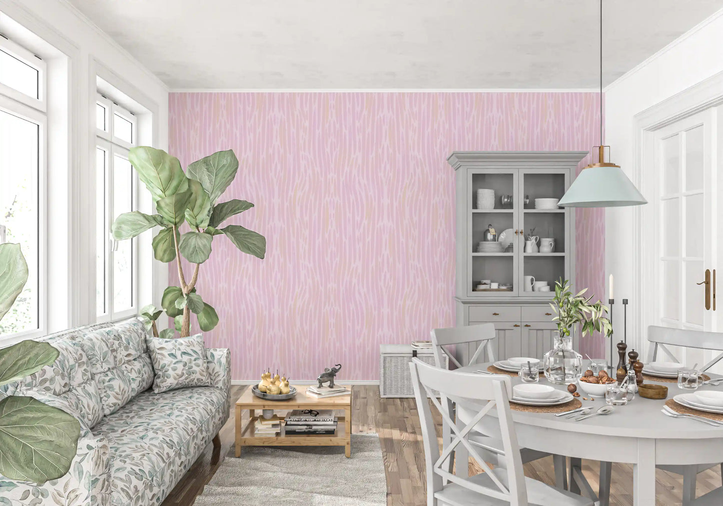 Ethereal Blush Strokes watercolor pink Wallpaper⁠