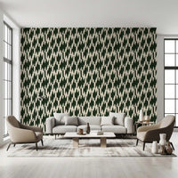 chevron forms rise and point across the modern geometric crest wallpaper
