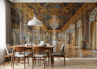 Painted mythological ceiling scenes in the Versailles Palace wall mural