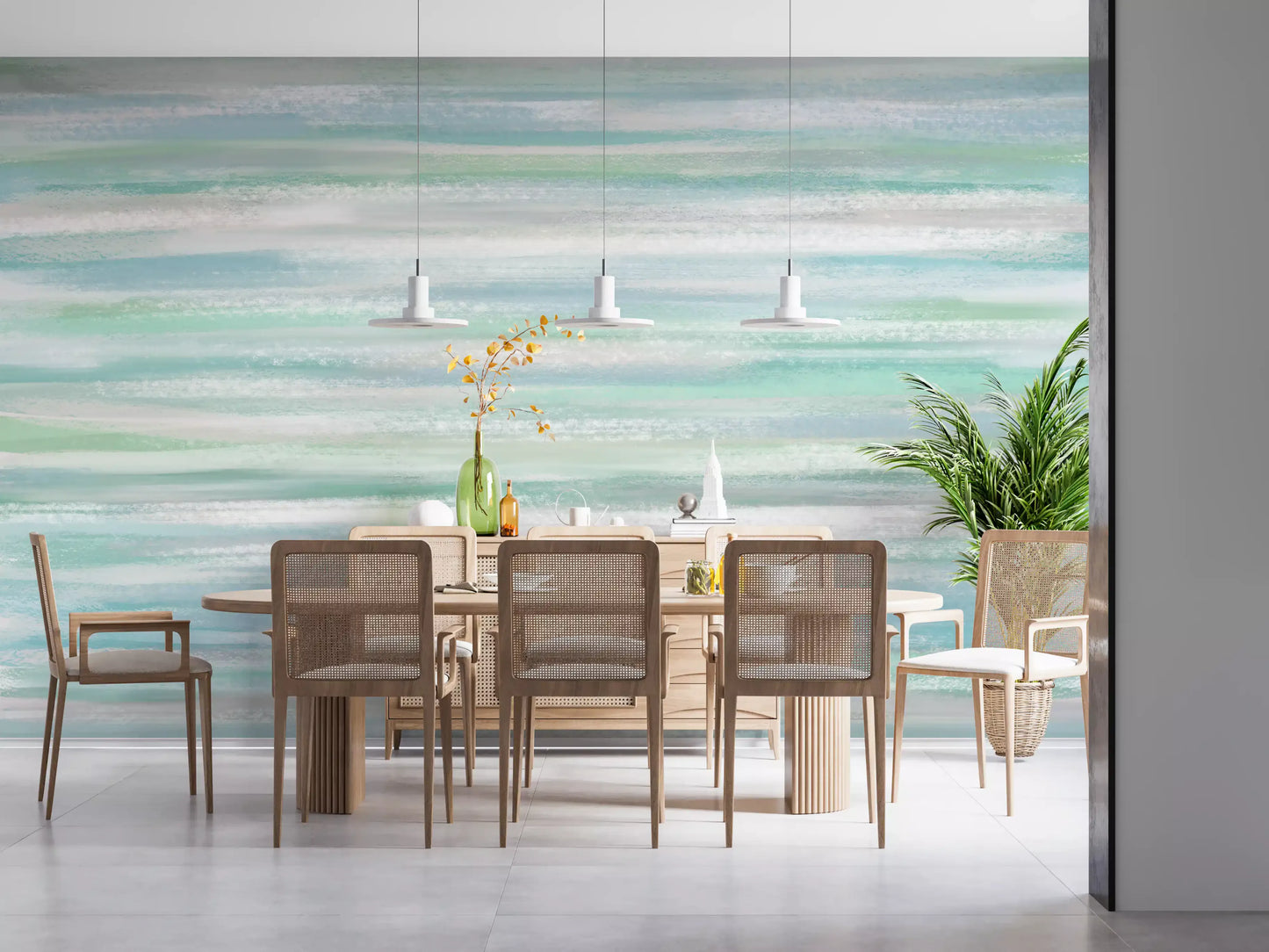 Serene Water Hues Wall Mural
