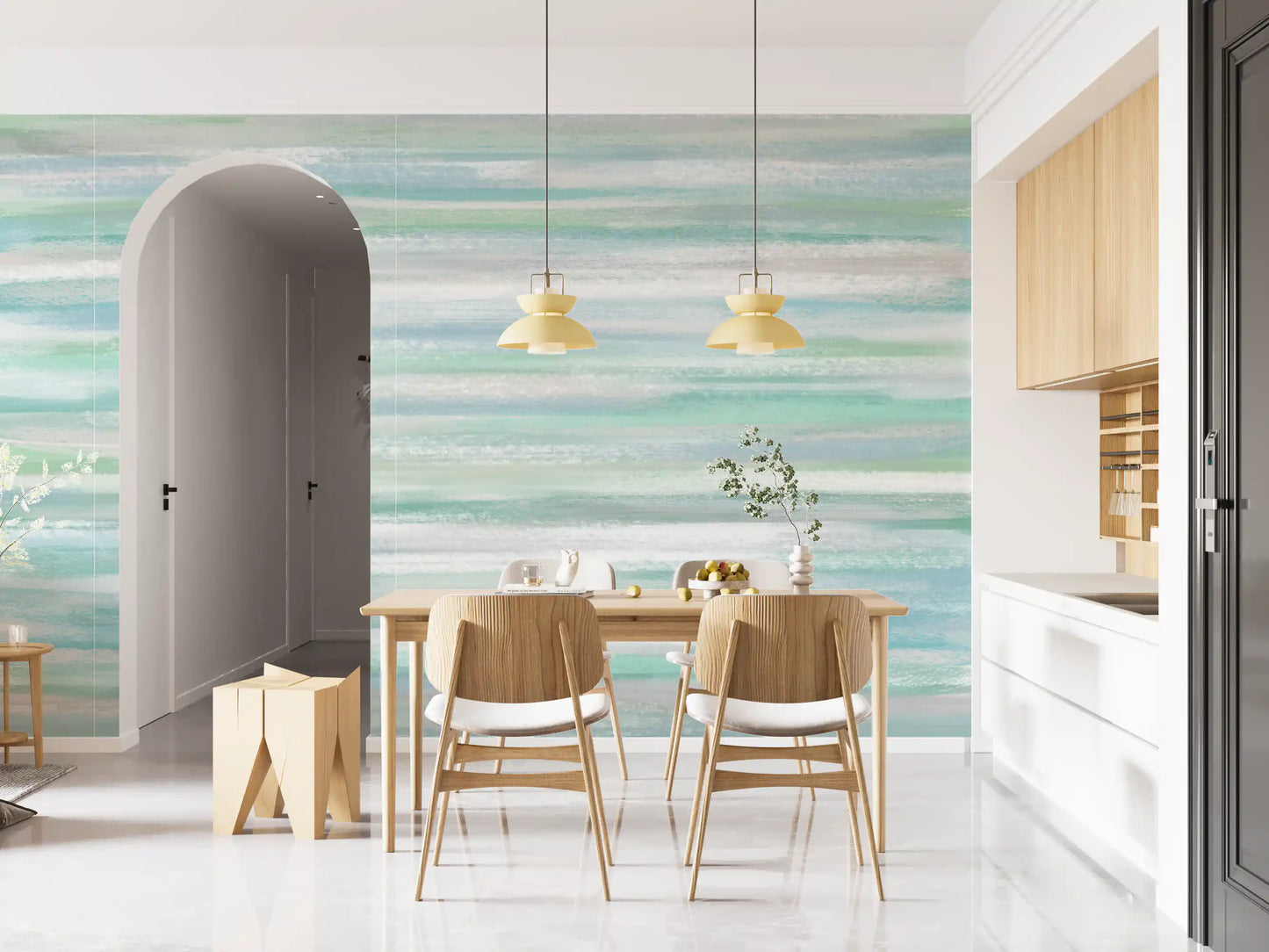 Serene Water Hues Wall Mural