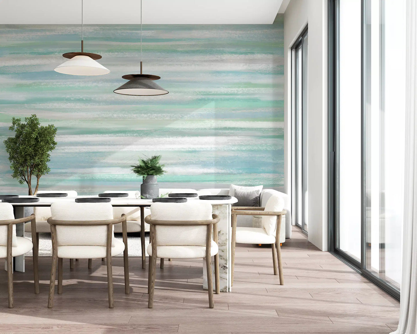 Serene Water Hues Wall Mural