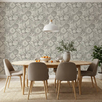 Boho Seashell & Coral Gray Wallpaper⁠