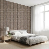 Walnut, taupe, and beige pebbles arranged in soft vertical runs on wallpaper