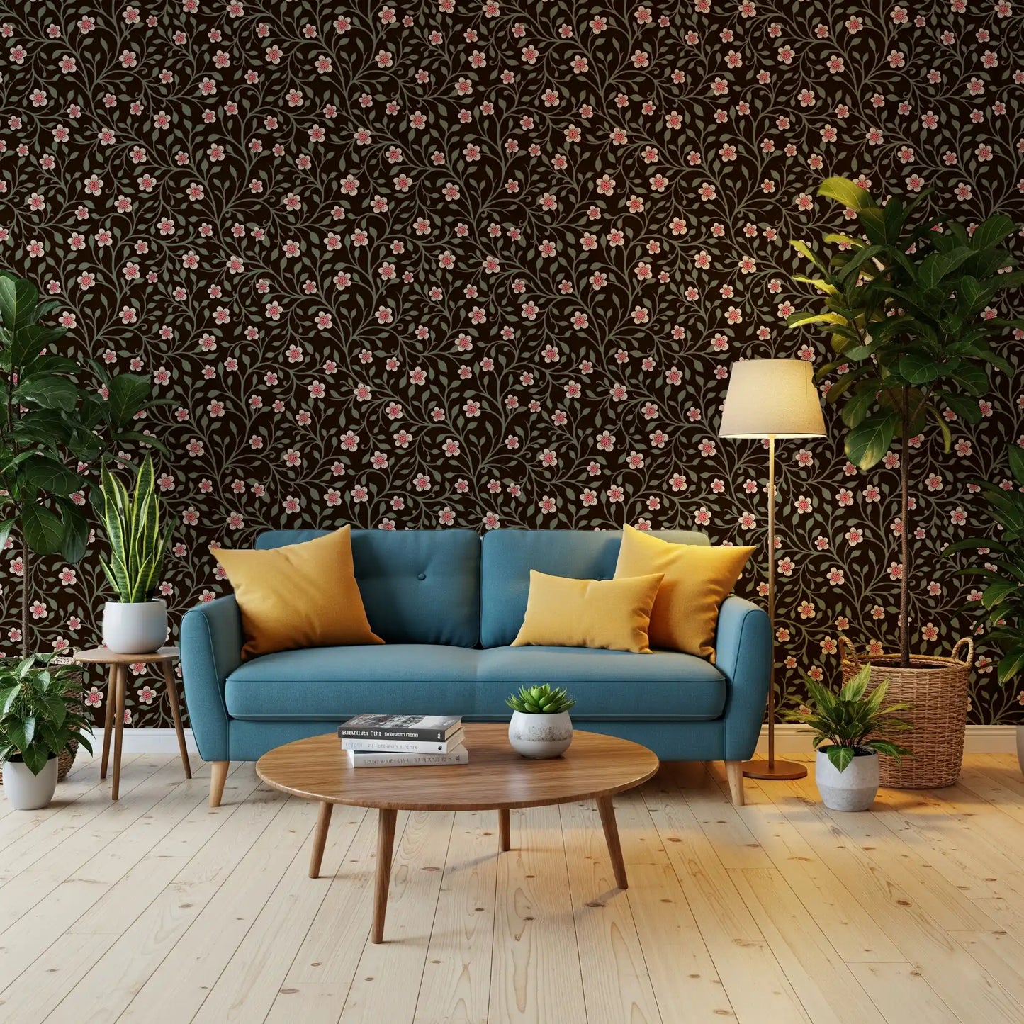 Dark Botanical Charm Wallpaper⁠