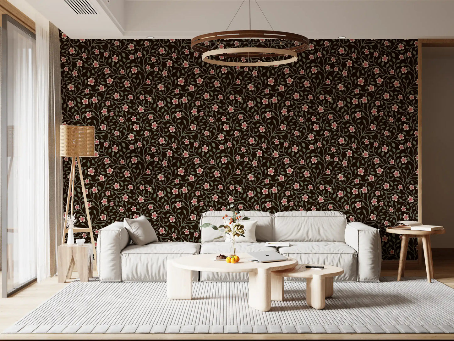 Dark Botanical Charm Wallpaper⁠
