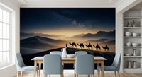 Dining room backdrop built around the Milky Way and desert caravan wall mura