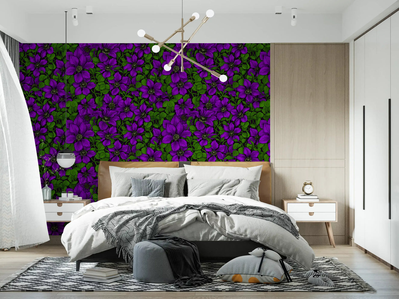 Purple Clematis vine Wallpaper⁠