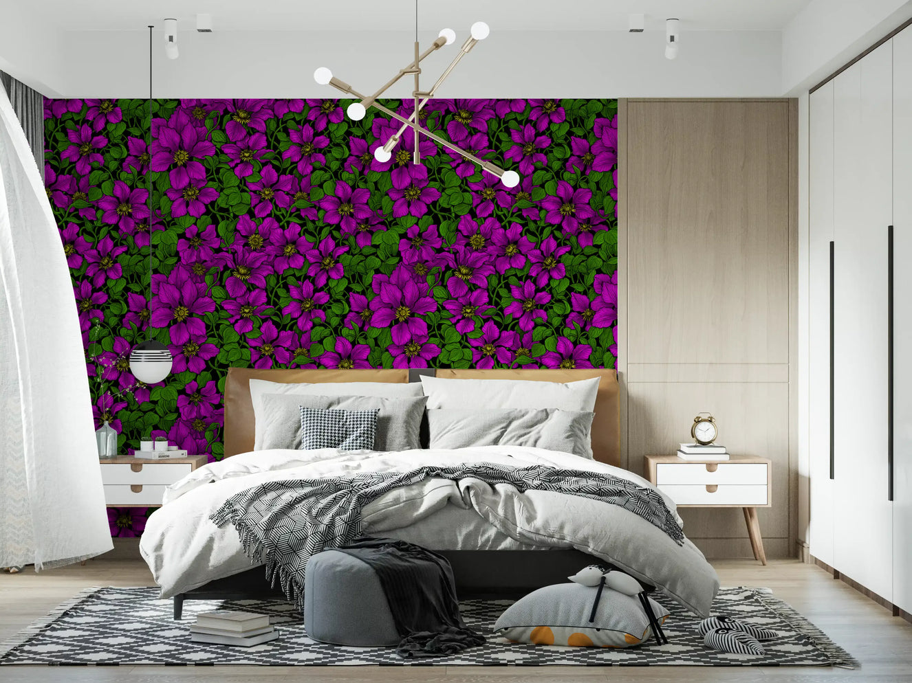 Pink Clematis vine Wallpaper⁠
