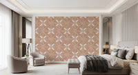 The Tuscany Cotto Tiles Wallpaper offers a realistic ceramic effect.