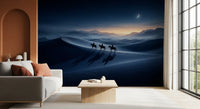 Speckles of starlight rest in the upper sky of this Desert Riders Twilight wall mural