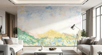 Soft brushstrokes captured perfectly on this Meadow style wall mural.
