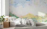 Modern Bedroom the Dreamy Horizon Hues Meadow impressionism oils Wall Mural.