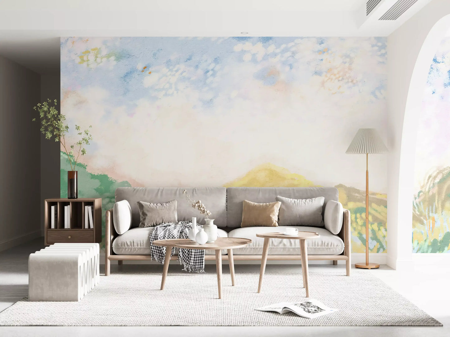 Textured visual effects presented by a Dreamy painted wall mural.