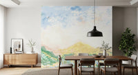 Close up of the Dreamy Horizon Hues Meadow impressionism oils Wall Mural details.