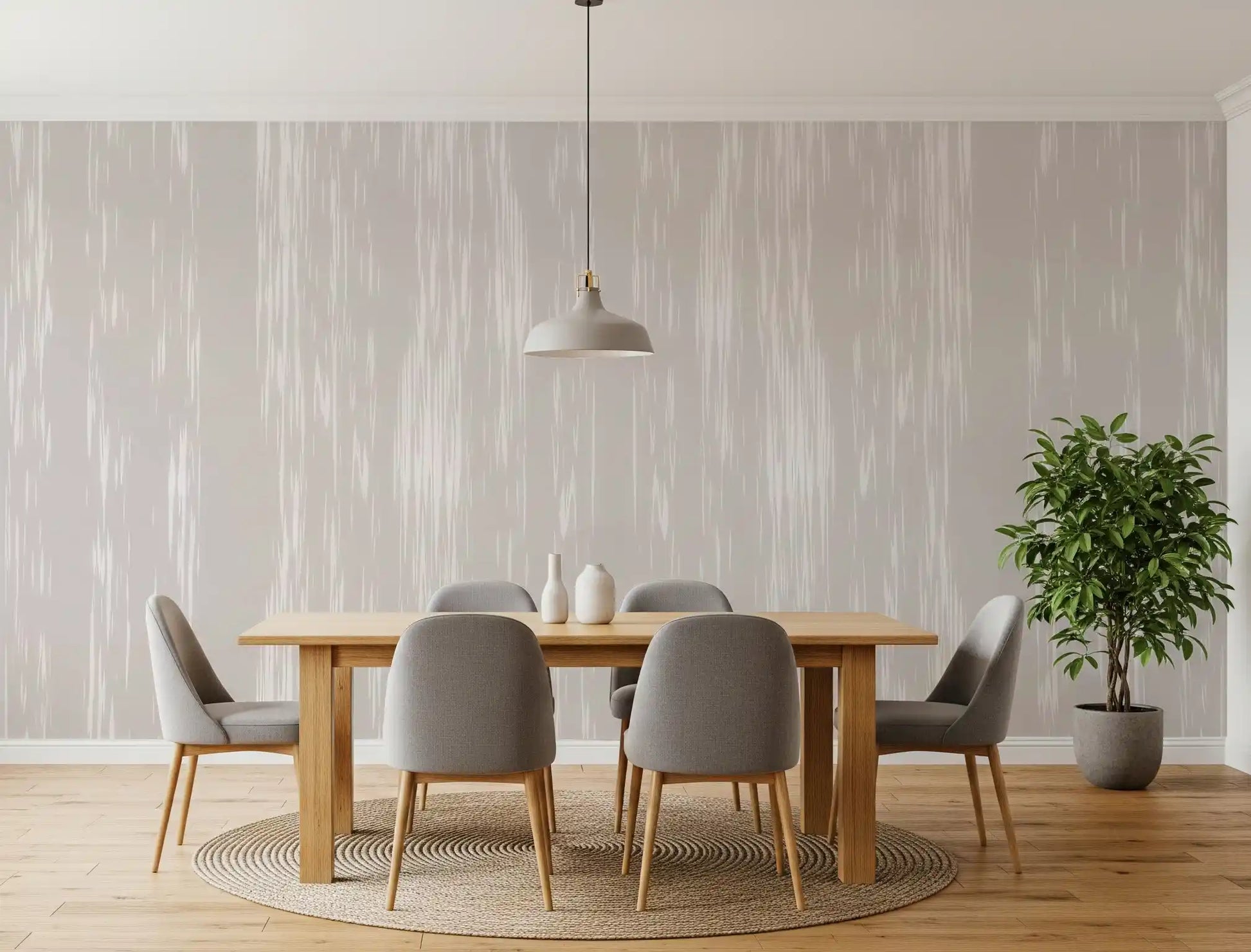 Subtle streaks neutral elegance abstract wall mural displaying vertical lines.