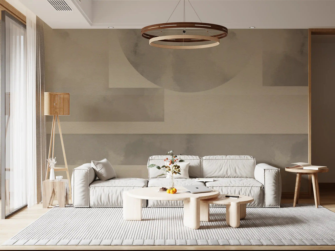 Earthy Horizon Geometry Shapes Abstract  Wall Mural