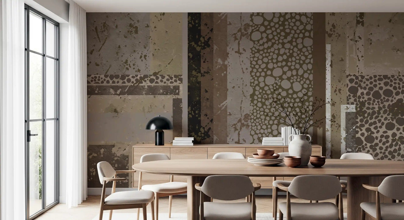 Urban Patina Collage Abstract geometric  Wall Mural