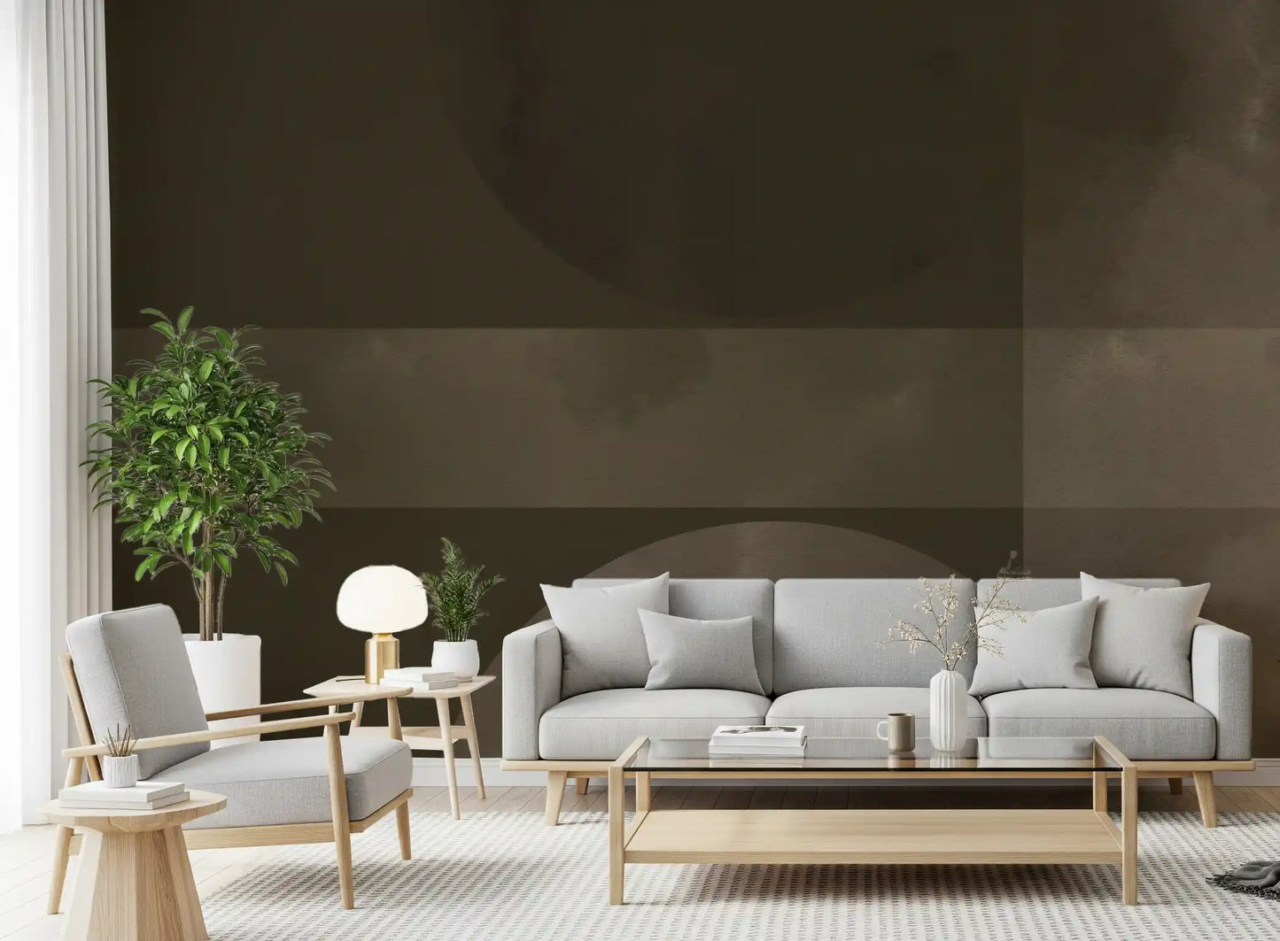 Muted Horizon Geometry abstract shapes Wall Mural