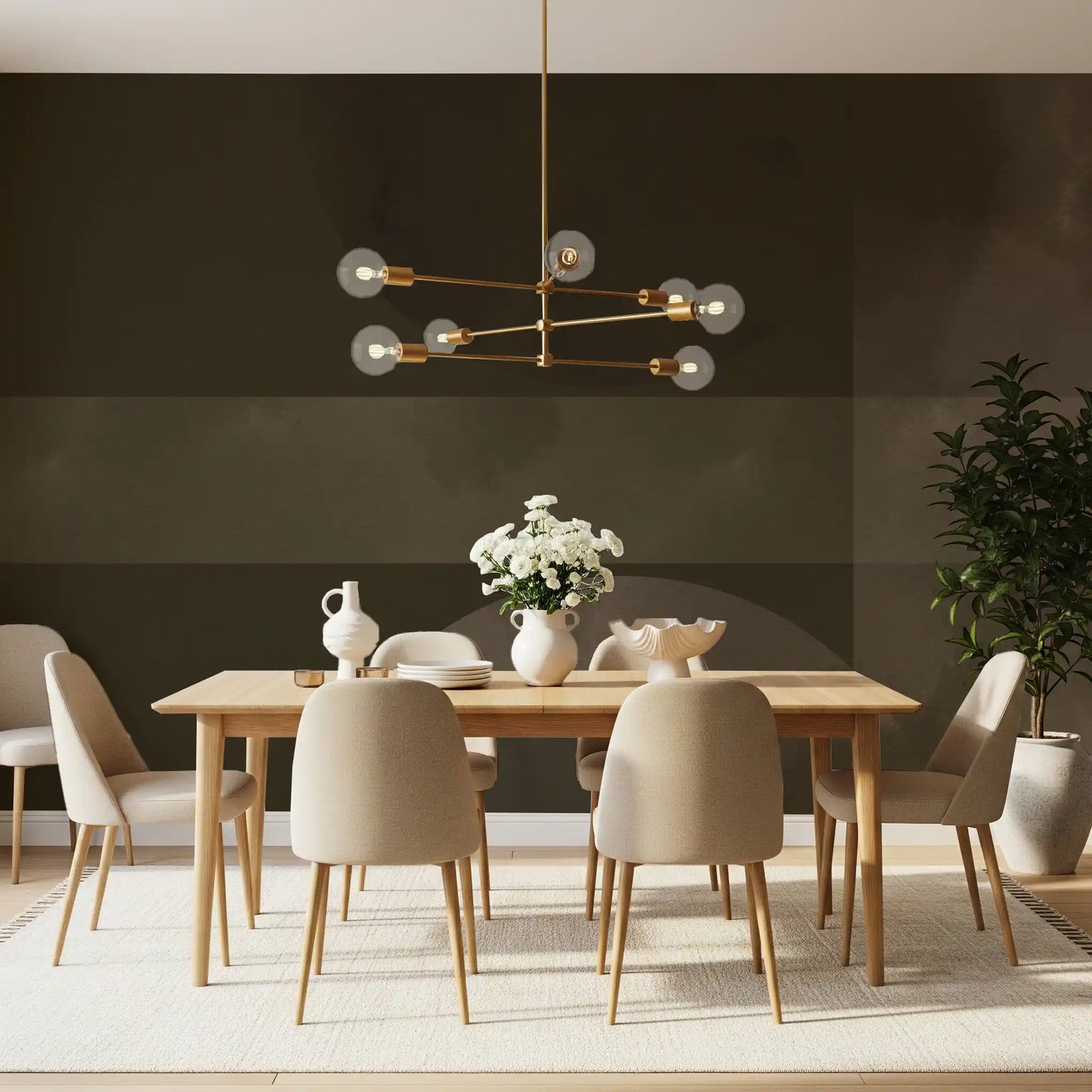 Muted Horizon Geometry abstract shapes Wall Mural