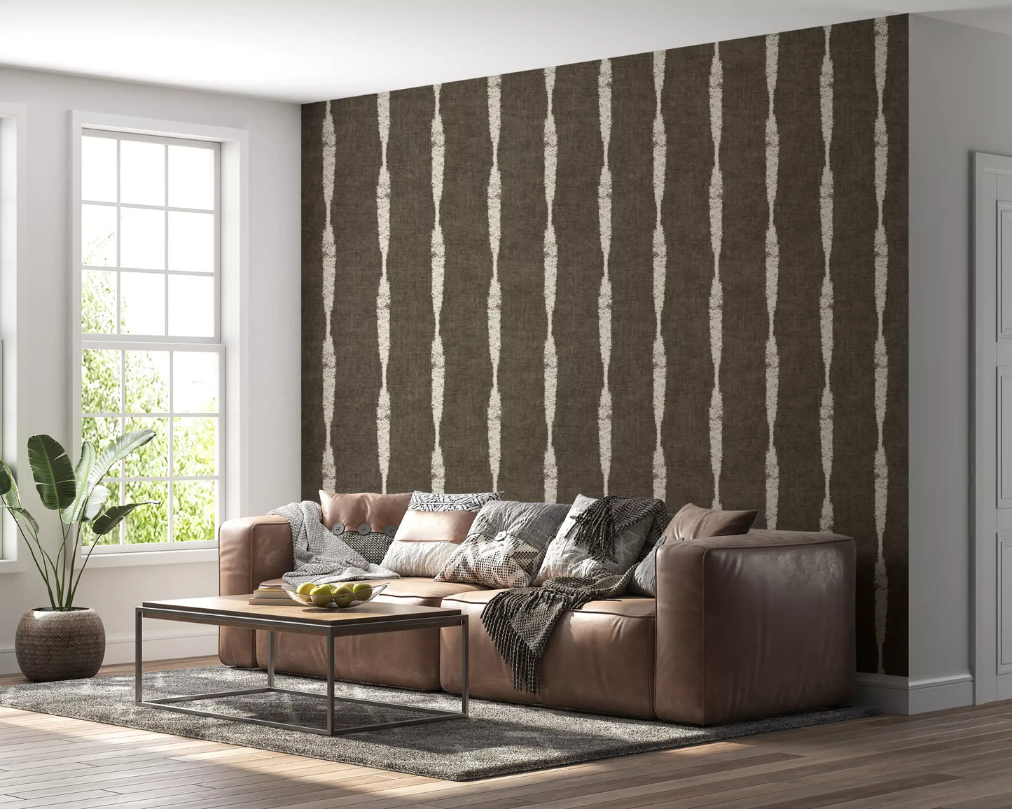 Vertical lines flowing beautifully across this Distressed Stripes wallpaper surface.