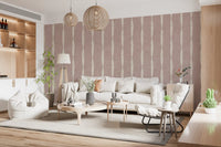 look at the distressed cream stripes on nude pink wallpaper.