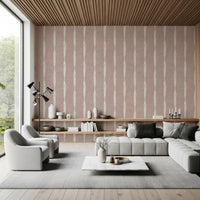 Textured stripes wallpaper adding a cozy atmosphere to a hallway setting.