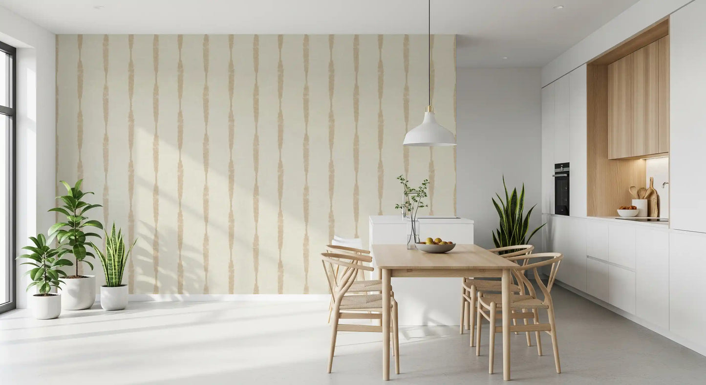 Soft neutral brushstrokes are highlighted across this creamy white wallpaper.