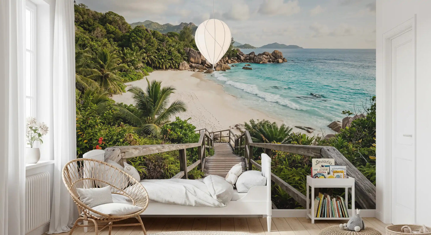 Island Steps to Turquoise Shores Wall Mural
