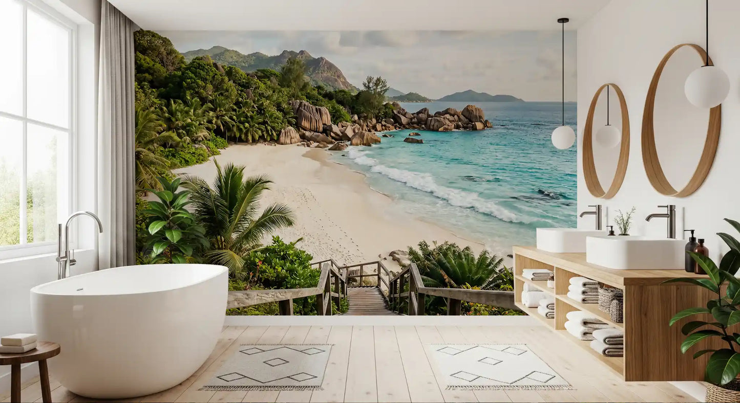 Island Steps to Turquoise Shores Wall Mural