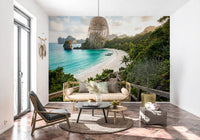 Add depth to a hallway with the Emerald Bay Serenity wall mural's island view.