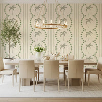 Wavy dotted lines perfectly accentuating this deco wallpaper motif