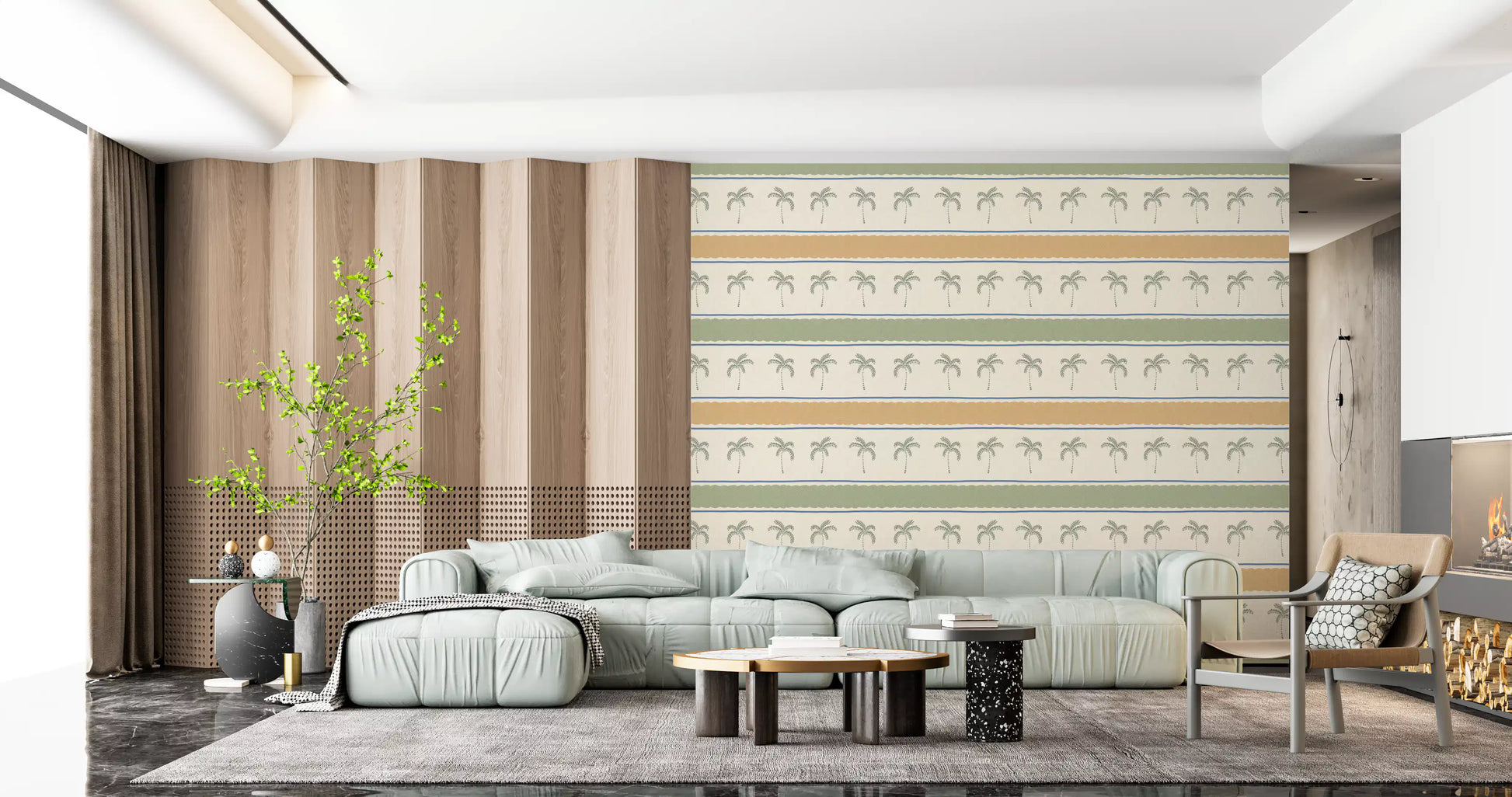 Looking at the wavy pastel bands on this lovely Marrakesh wallpaper surface.