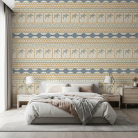 Cozy bedroom highlighted by a beautiful Marrakesh wallpaper