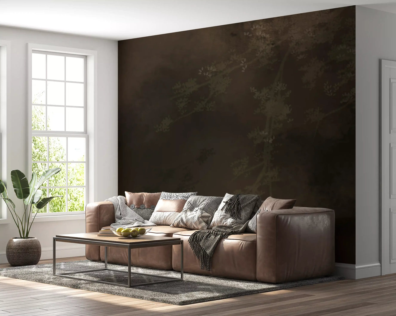 Woodland Haze Tapestry moody Misty Forest Wall Mural