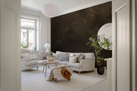 A low amber glow warms one side of this hazy woodland wall mural
